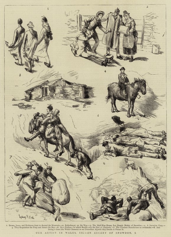 Our Artist in Wales, III, an Ascent of Snowdon, I av Sydney Prior Hall