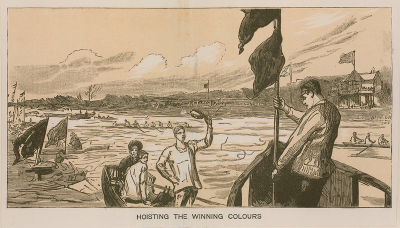 Reminiscenser av en Oxford och Cambridge Boat Race: Att hissa de vinnande färgerna av Sydney Prior Hall