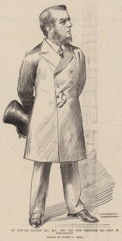 Sir Edward Clarke, QC, MP, som just har avgått från sin plats i parlamentet av Sydney Prior Hall