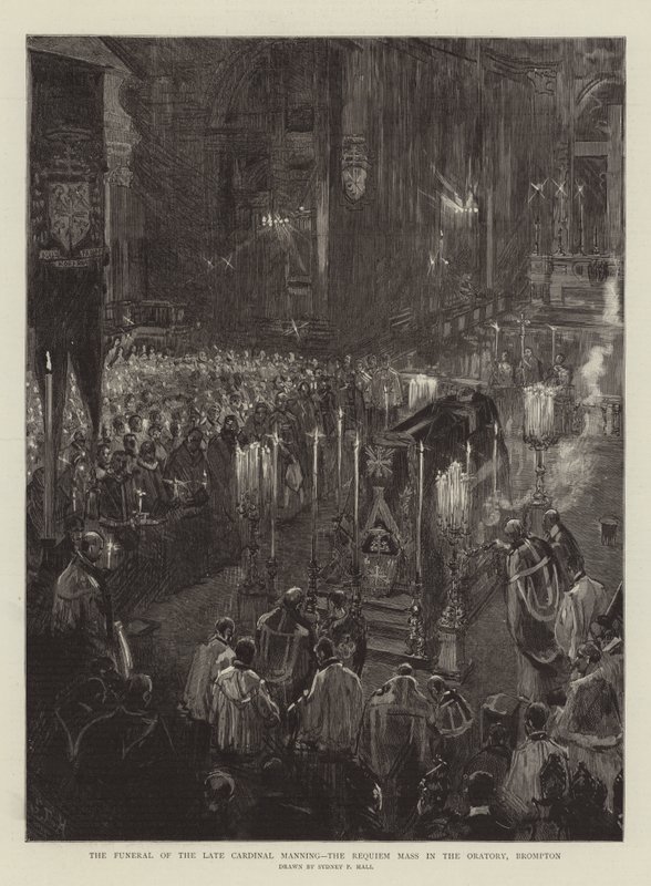 Den sene kardinal Mannings begravning, Requiem-mässan i oratoriet, Brompton av Sydney Prior Hall