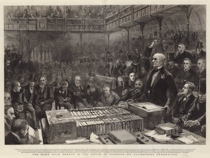 Debatten om hemmastyre i underhuset, Mr Gladstones peroration av Sydney Prior Hall