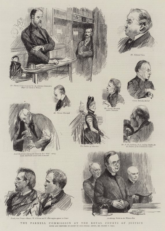 Parnell-kommissionen vid Royal Courts of Justice av Sydney Prior Hall