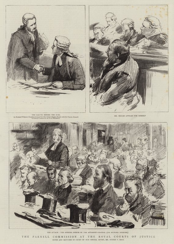 Parnell-kommissionen vid Royal Courts of Justice av Sydney Prior Hall