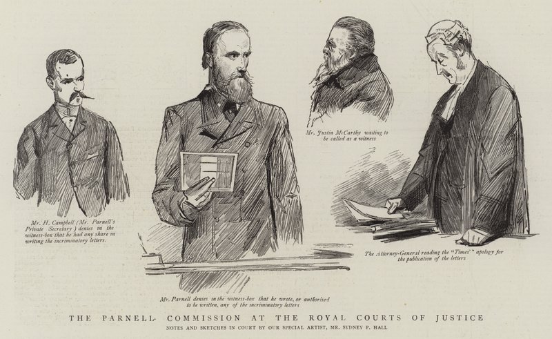Parnellkommissionen vid Royal Courts of Justice av Sydney Prior Hall