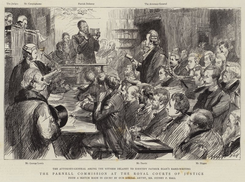 Parnell-kommissionen vid Royal Courts of Justice av Sydney Prior Hall