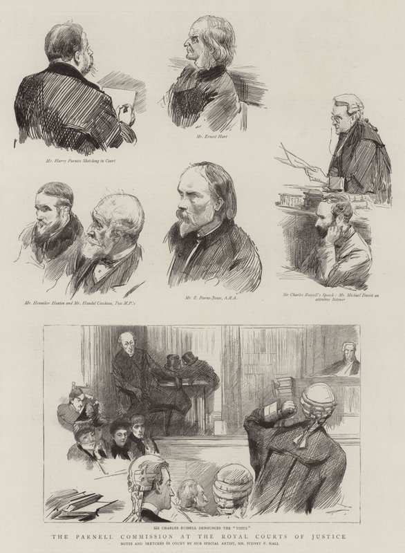 Parnellkommissionen vid Royal Courts of Justice av Sydney Prior Hall