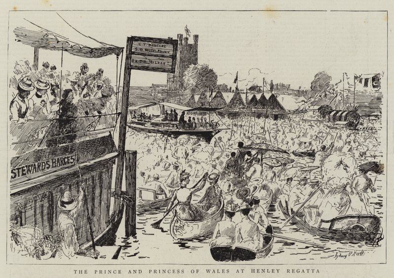 Prinsen och prinsessan av Wales vid Henley Regatta av Sydney Prior Hall