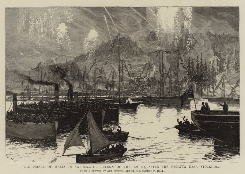 Prinsen av Wales i Sverige, Yachternas återkomst efter Regattan nära Stockholm av Sydney Prior Hall