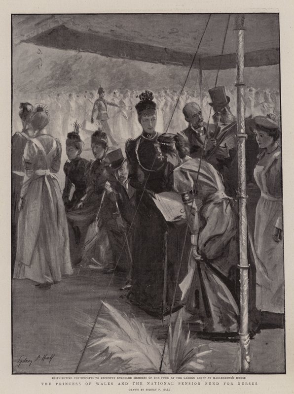 Prinsessan av Wales och National Pension Fund for Nurses av Sydney Prior Hall