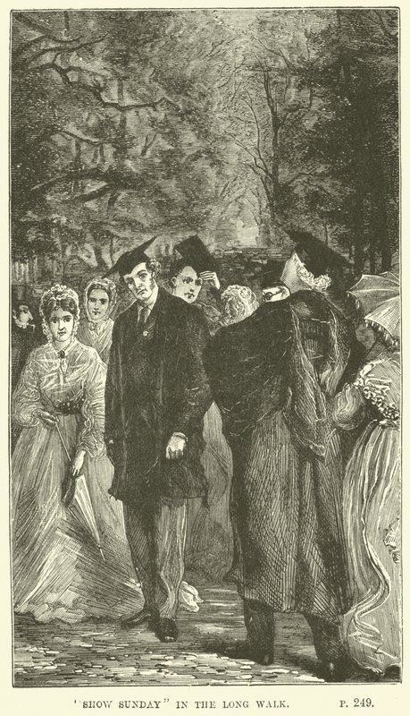Illustration för Tom Brown i Oxford av Thomas Hughes av Sydney Prior after Hall