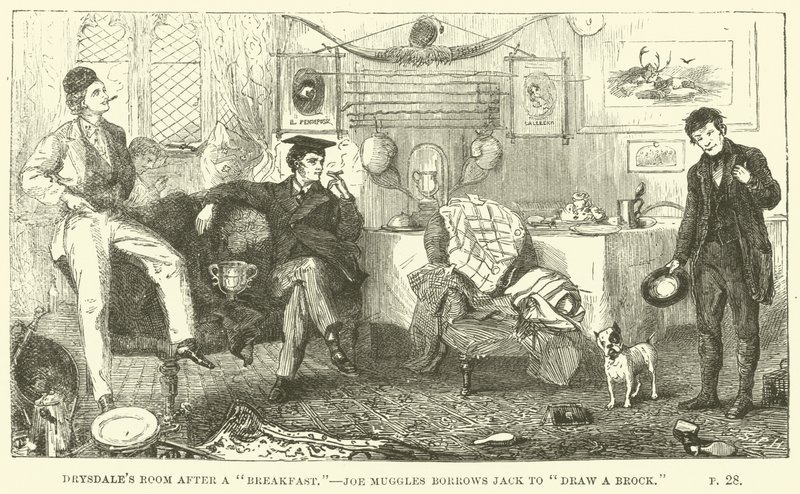 Illustration för Tom Brown i Oxford av Thomas Hughes av Sydney Prior after Hall