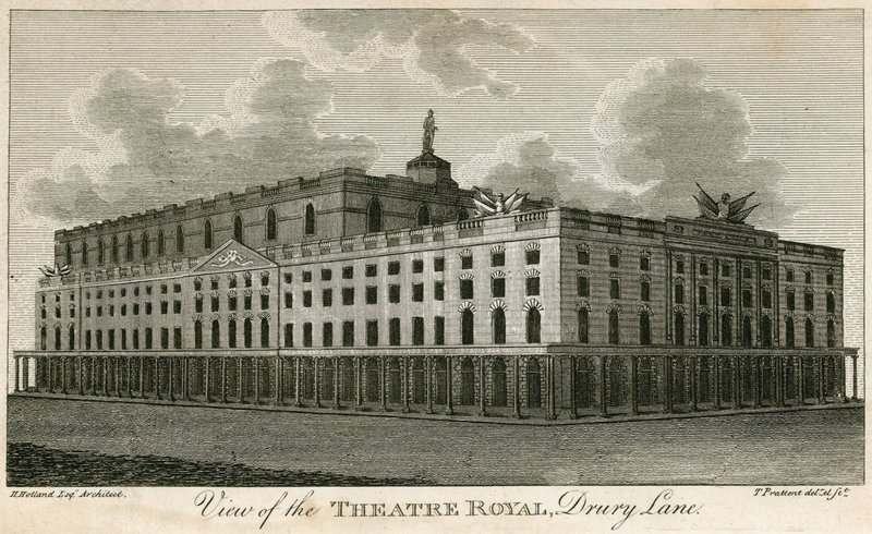 Utsikt över Theatre Royal, Drury Lane, London av T. Prattent