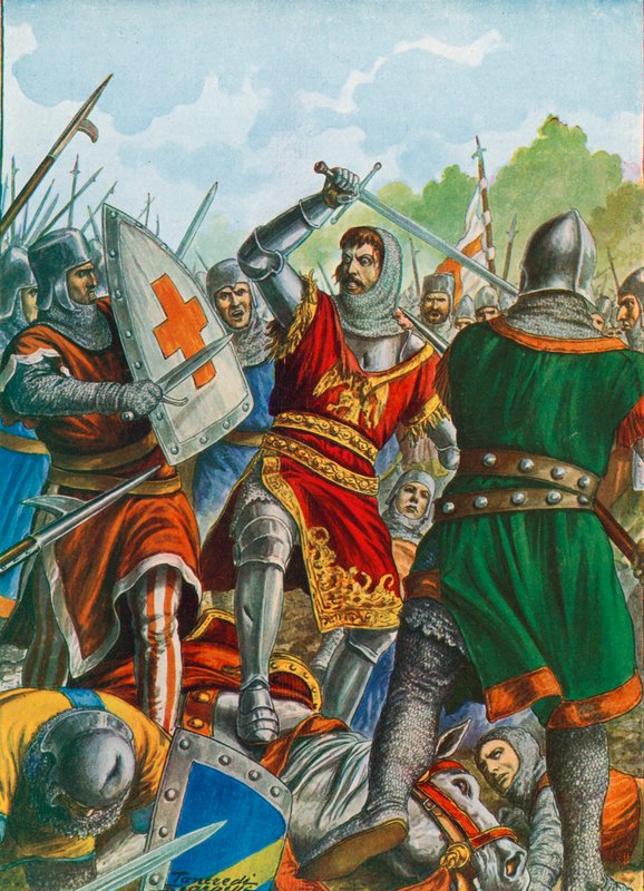 Ezzelino III da Romano fångade nära Bergamo 1259 av Tancredi Scarpelli