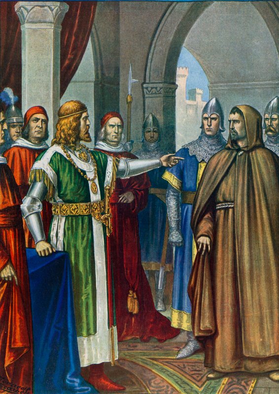 Frederick Barbarossa och Arnold av Brescia av Tancredi Scarpelli
