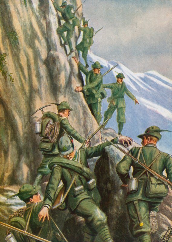 Hjältemodiga italienska bergstrupper av Tancredi Scarpelli