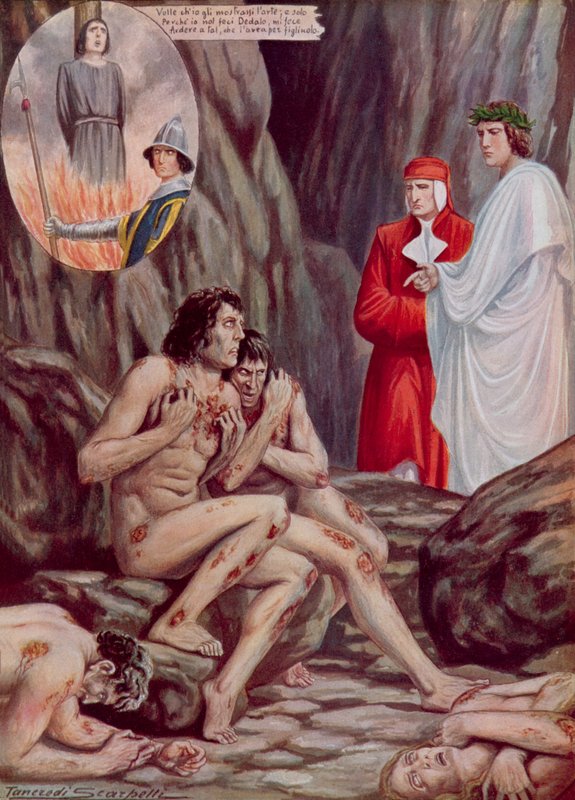 Illustration till Dantes gudomliga komedi av Tancredi Scarpelli