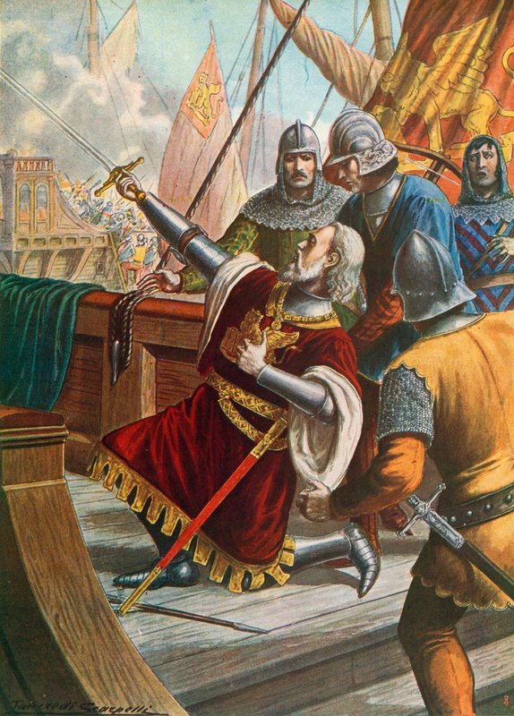 Luciano Doria dödades i strid, 1379 av Tancredi Scarpelli