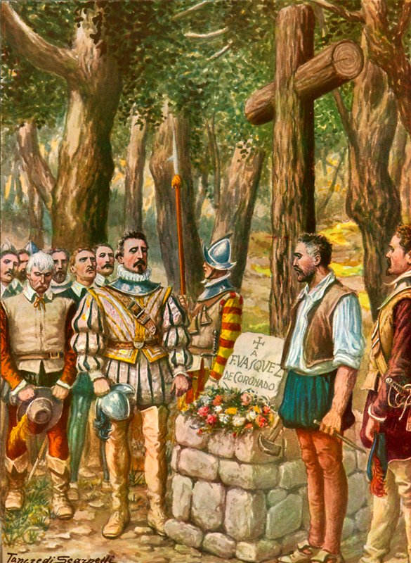 Monument uppfört av spanjorerna till Francesco Vasquez av Tancredi Scarpelli