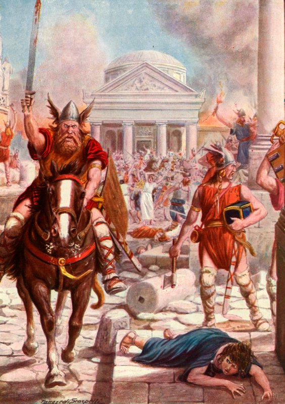 Rom invaderet af Barbarianssweden av Tancredi Scarpelli