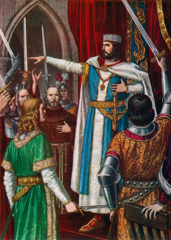 Rudolf II av Bourgogne kröntes till kung av langobarderna i Pavia, 923 av Tancredi Scarpelli