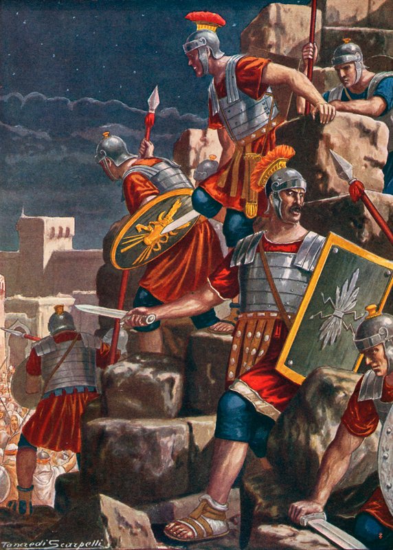 Romarnas intagande av Jerusalem under ledning av Titus av Tancredi Scarpelli