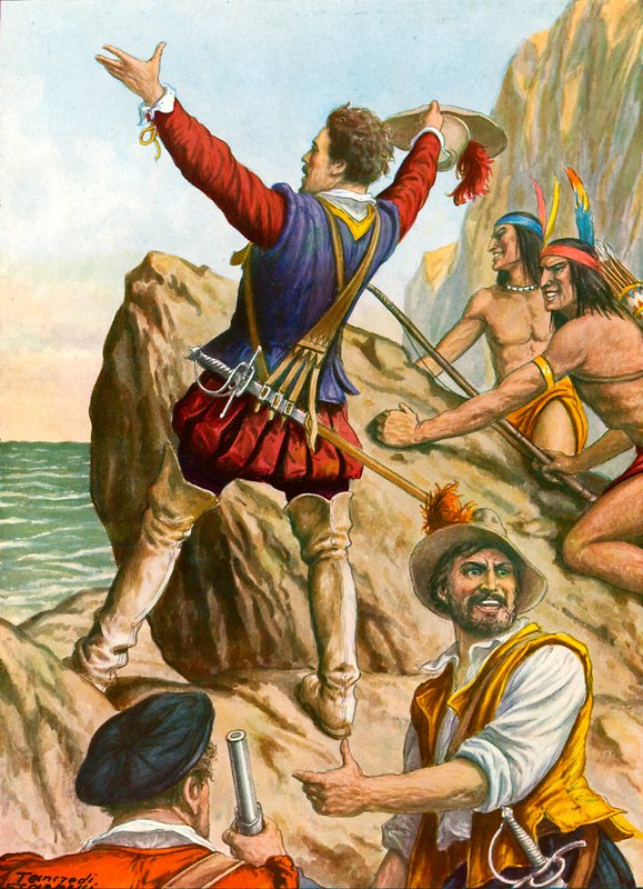 Vasco Nunez från Balboa ser Stilla havet av Tancredi Scarpelli