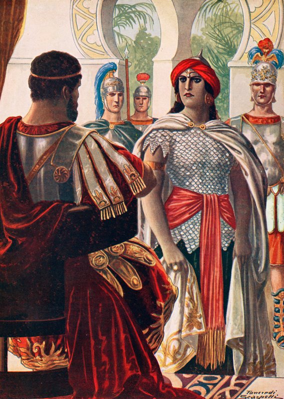 Zenobia i nærværelse af Aurelianswed av Tancredi Scarpelli