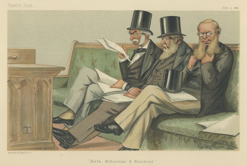 Hennes Majestäts opposition: Lord J J Manners, Sir S H Northcote och Sir R A Cross. av Theobald Chartran