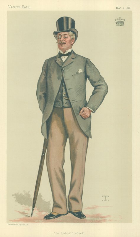 The Earl of Rosslyn, The kirk of Scotland, 12 november 1881, Vanity Fair tecknad film av Theobald Chartran