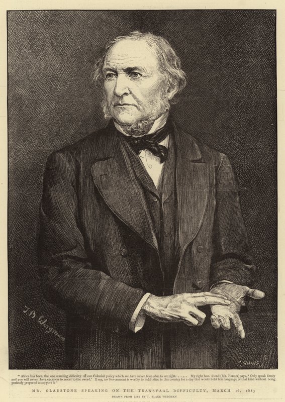 Herr Gladstone talar om Transvaalsvårigheter den 16 mars 1883 av Theodore Blake Wirgman