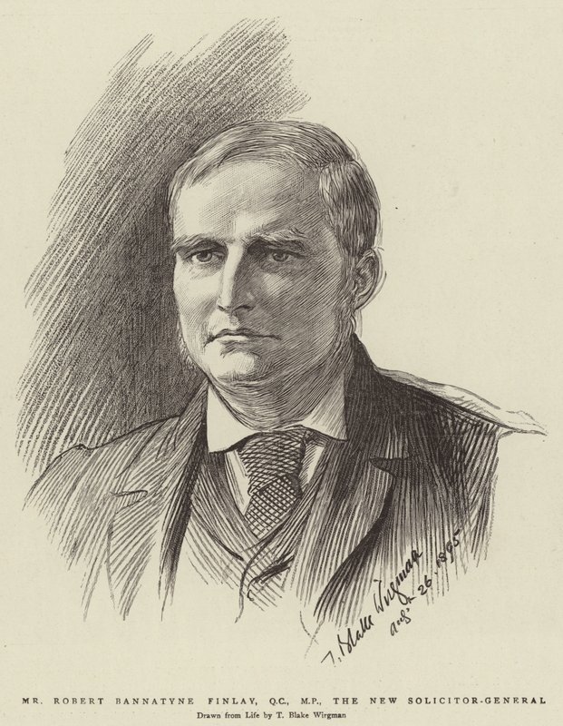 Mr Robert Bannatyne Finlay, QC, MP, den nya solicitor-general av Theodore Blake Wirgman