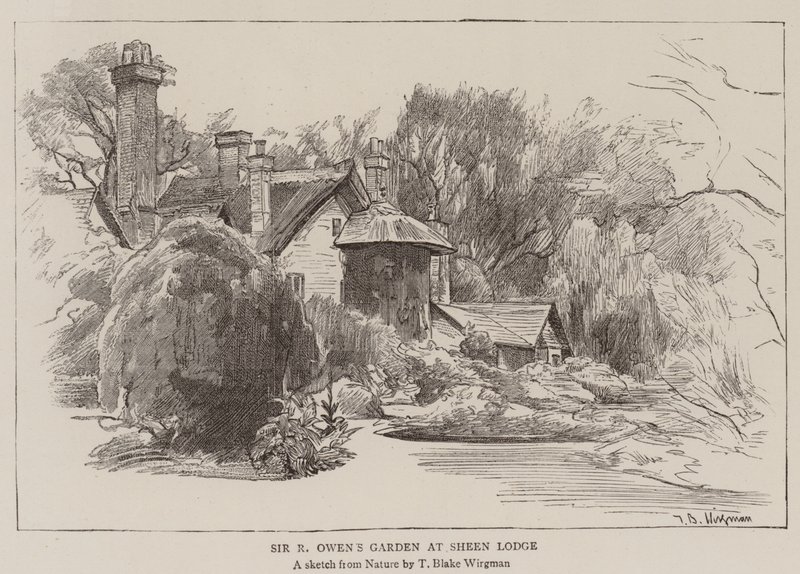 Sir R Owens trädgård på Sheen Lodge av Theodore Blake Wirgman
