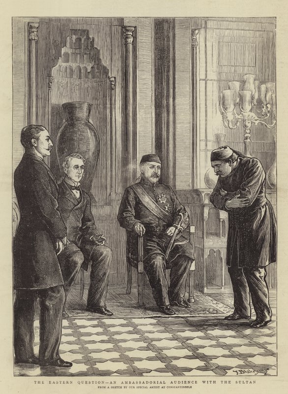 Den östliga frågan, en ambassadörspublik med sultanen av Theodore Blake Wirgman