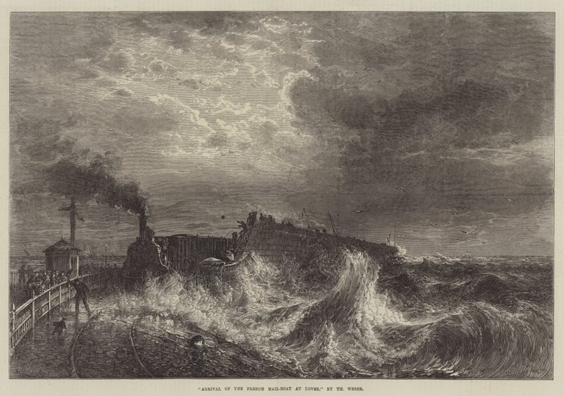 Ankomst av den franska postbåten till Dover av Theodore Weber