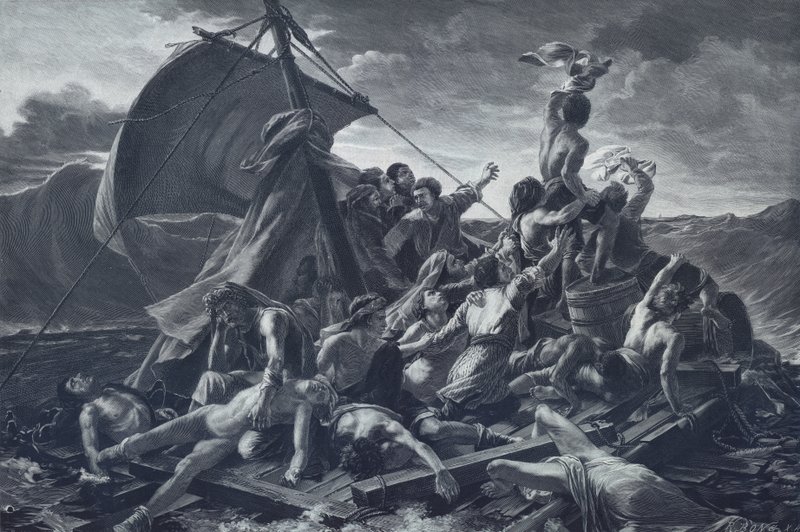 Medusas flotte (litho) av Theodore (after) Gericault
