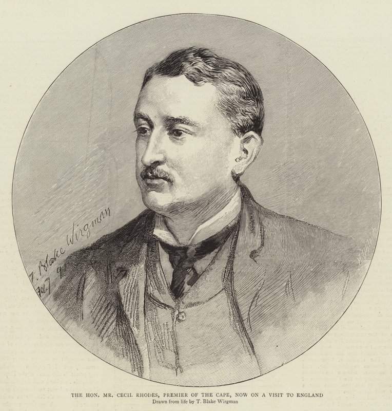 Den ärade herr Cecil Rhodes, Kaptens premiärminister, är nu på besök i England av Theodore Blake Wirgman
