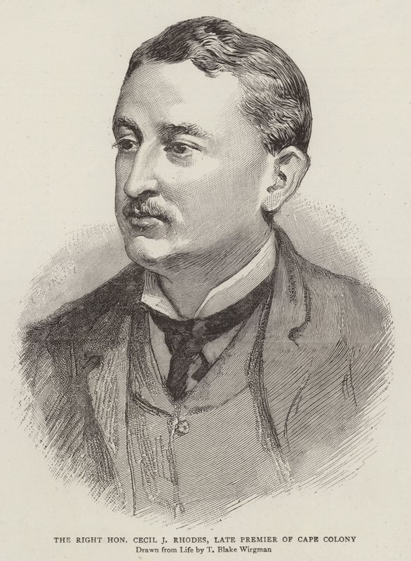 Den rätta ärade Cecil J Rhodes, sena premiärministern för Kapkolonin av Theodore Blake Wirgman