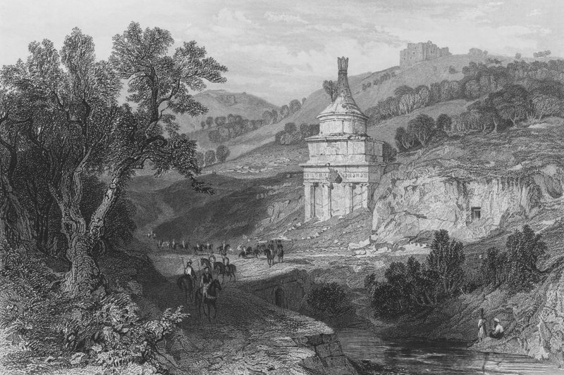 Absaloms grav, nära Jerusalem av Thomas Allom