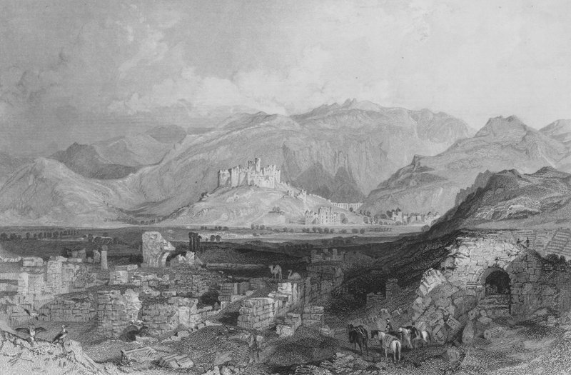 Efesos, slottet Aiasaluk i fjärran av Thomas Allom