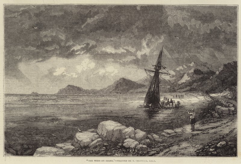 Vinden på stranden av Thomas Creswick