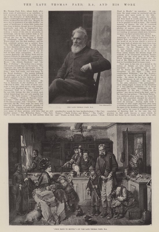 Den bortgångne Thomas Faed, RA, och hans arbete av Thomas Faed