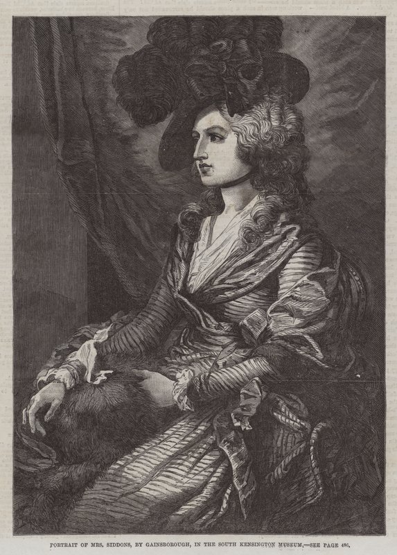 Porträtt av Mrs Siddons, i South Kensington Museum av Thomas Gainsborough