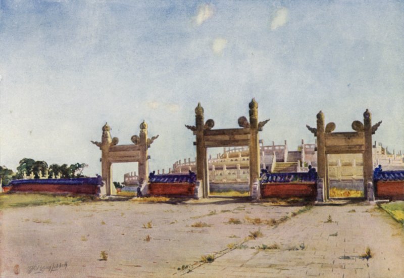 Peking, himlens tempel, offeraltaret av Thomas Hodgson Liddell