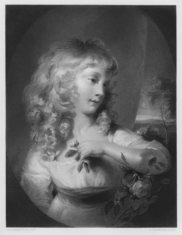Prinsessan Amelia, från bilden i Kungliga Samlingen av Thomas Lawrence