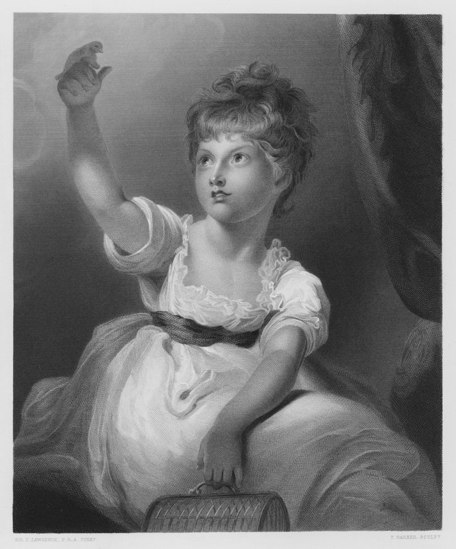 Prinsessan Charlotte, från bilden i Kungliga Samlingen av Thomas Lawrence