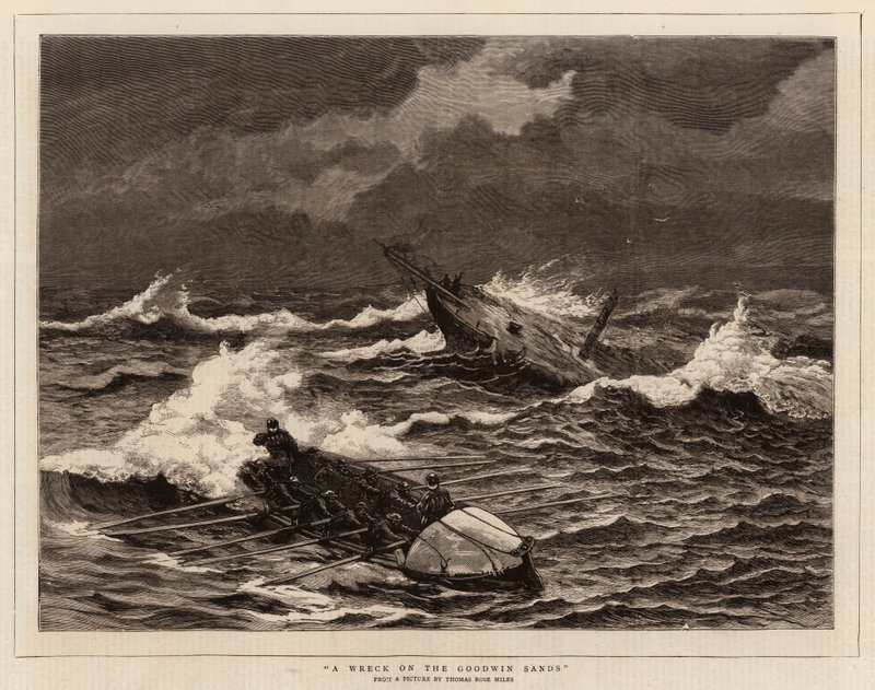 Ett vrak på Goodwin Sands av Thomas Rose Miles