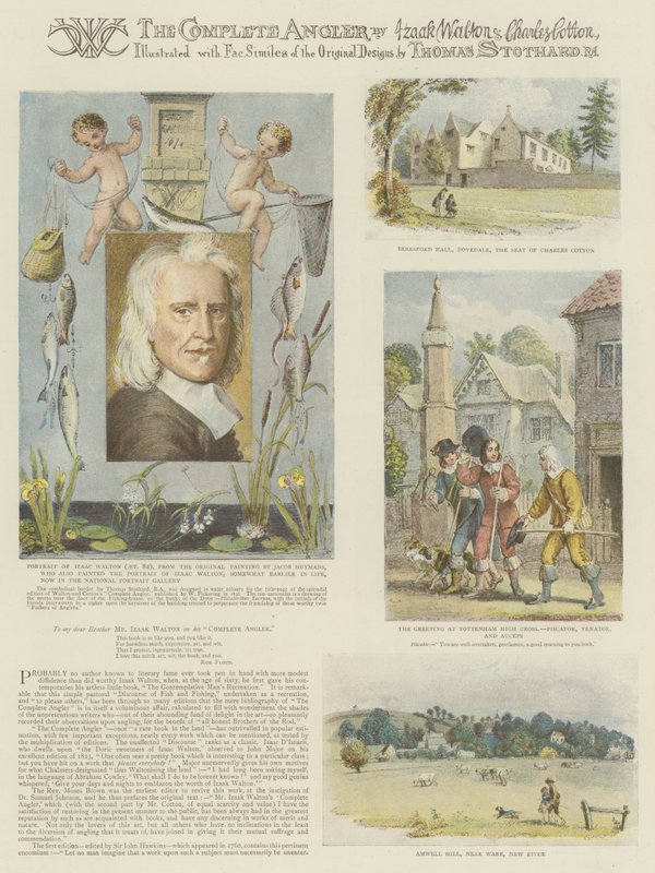 The Complete Angler, av Izaak Walton och Charles Cotton (chromolitho) av Thomas Stothard