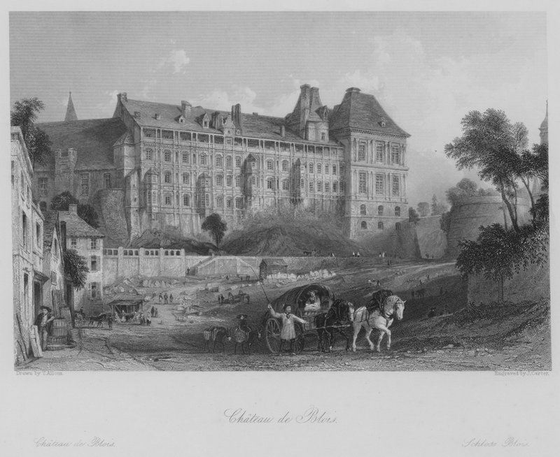 Chateau de Blois (gravyr) av Thomas (after) Allom