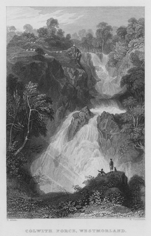 Colwith Force, Westmorland (gravyr) av Thomas (after) Allom