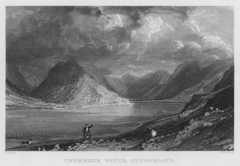 Crummock Water, Cumberland (gravyr) av Thomas (after) Allom